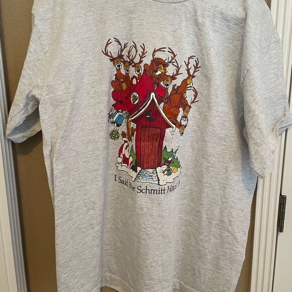 I Said The Schmitt House! Men’s Christmas Shirt XL 1986 Print - Picture 16 of 16